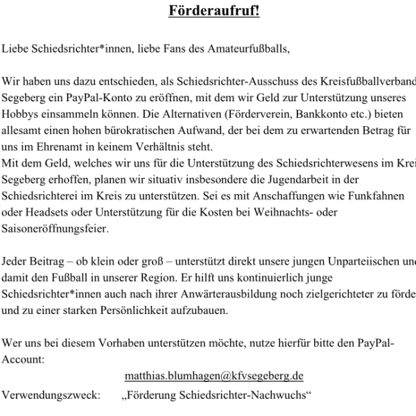 Förderaufruf