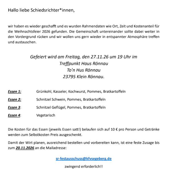 Anmelden zur Weihnachtsfeier&nbsp;2026